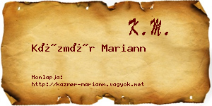 Kázmér Mariann névjegykártya